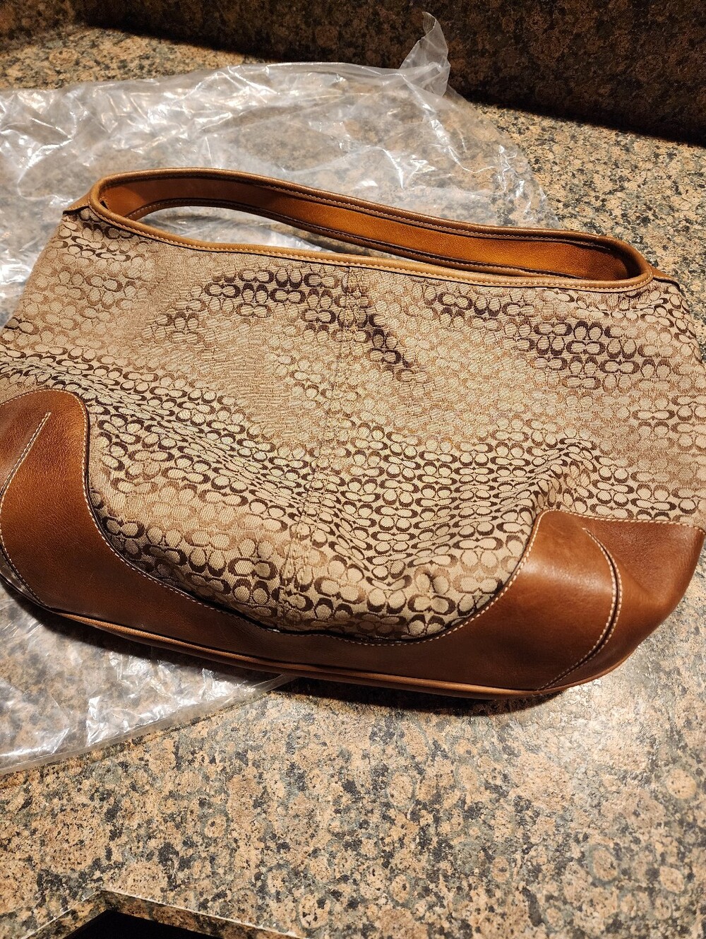 Coach Hobo Signature Canvas Bag W Leather Trim 6618 - Picture 11 of 14